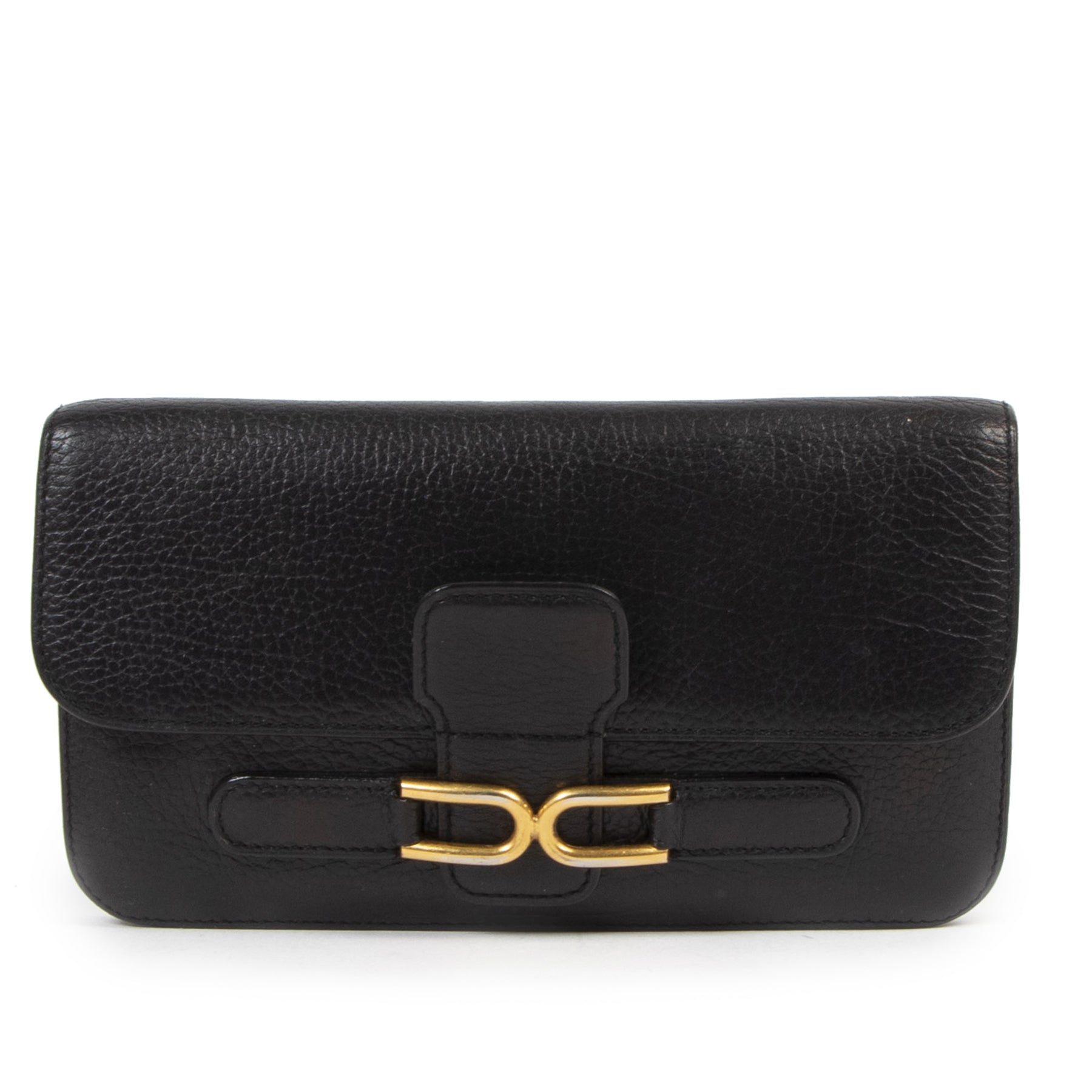 Authentic second-hand vintage Delvaux DD Black Wallet buy online webshop LabelLOV