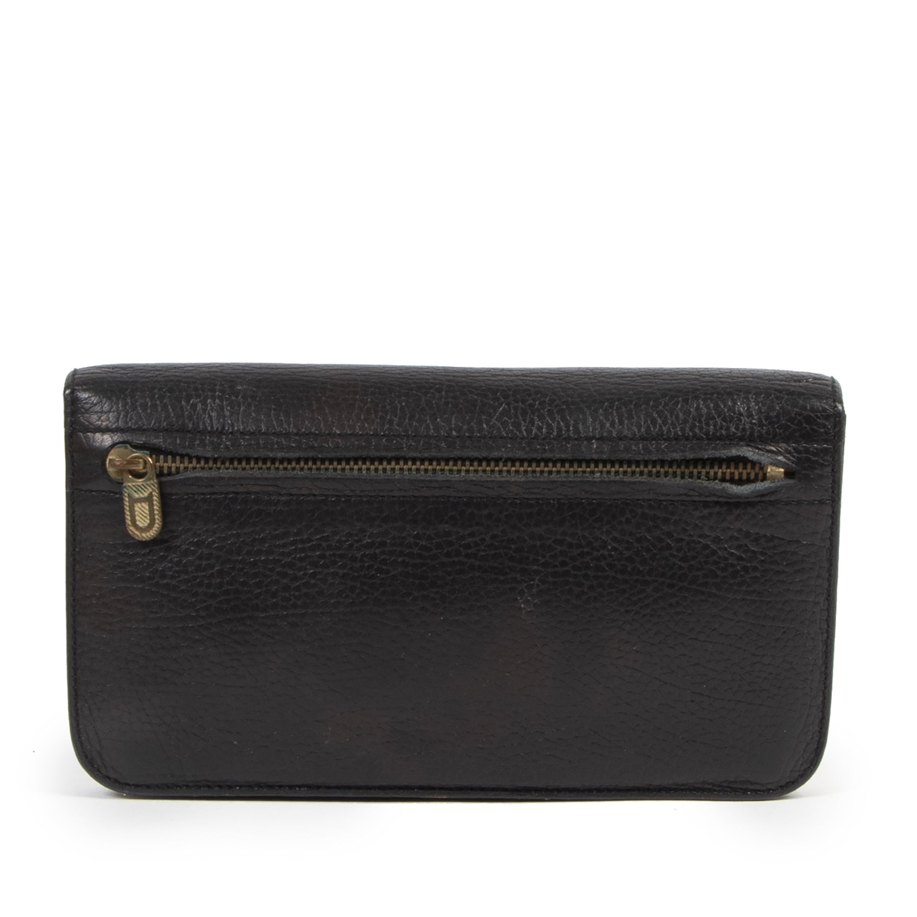 Authentieke tweedehands vintage Delvaux DD Black Wallet koop online webshop LabelLOV