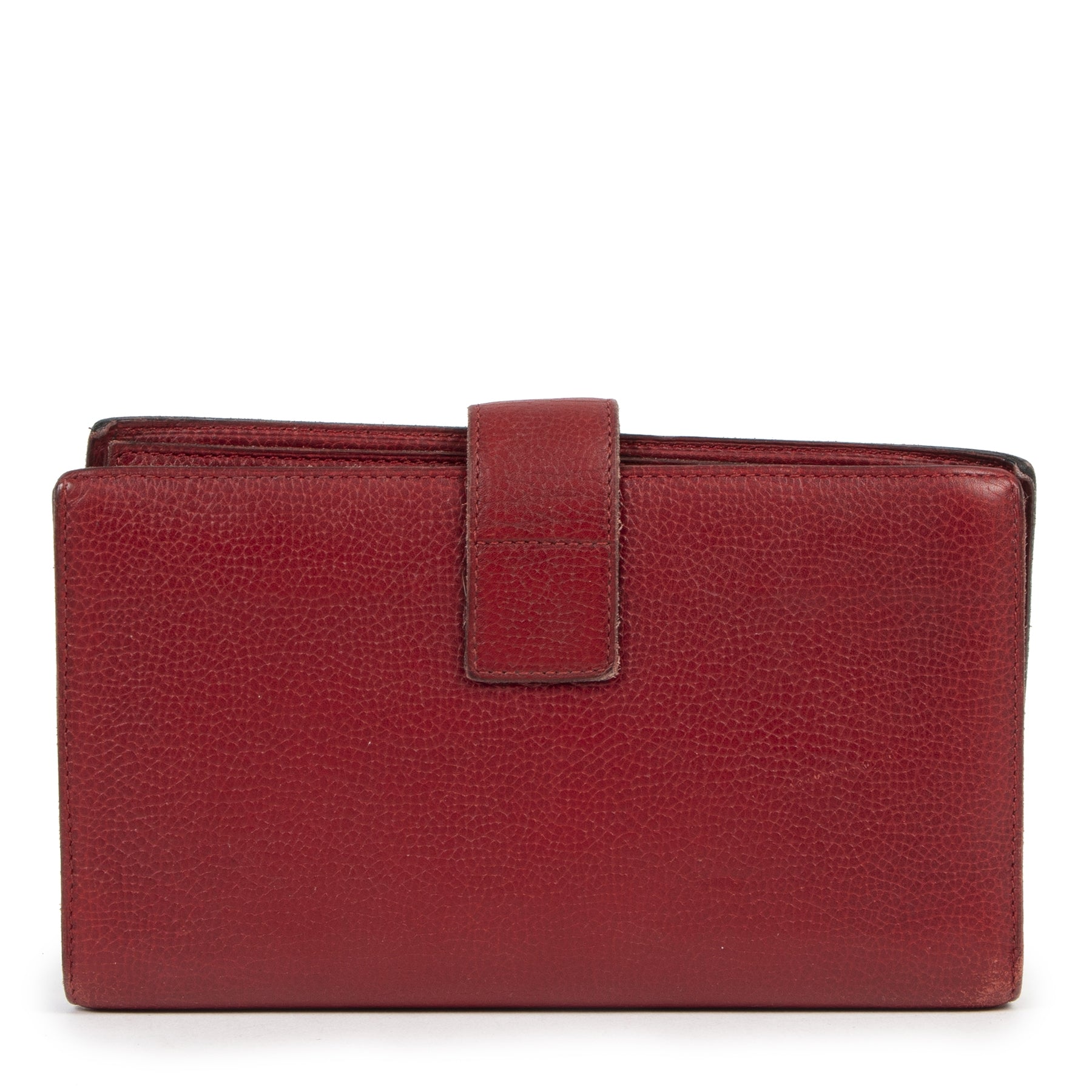 koop veilig online Delvaux Red Grained Wallet