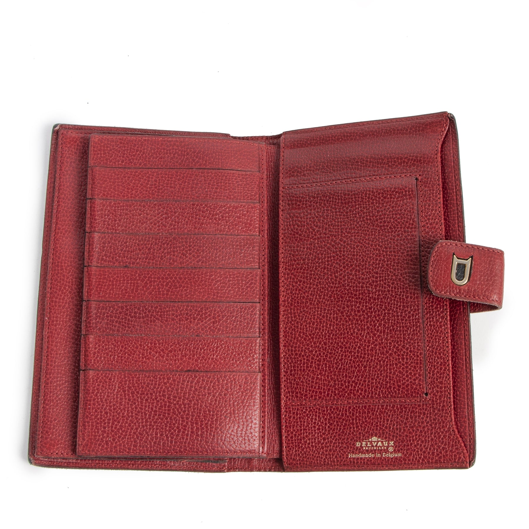shop safe online Delvaux Red Grained Wallet