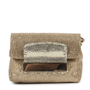 Authentic secondhand Jimmy Choo Gold Rebel Glitter Mini Bag designer bags fashion luxury vintage webshop safe secure online shopping