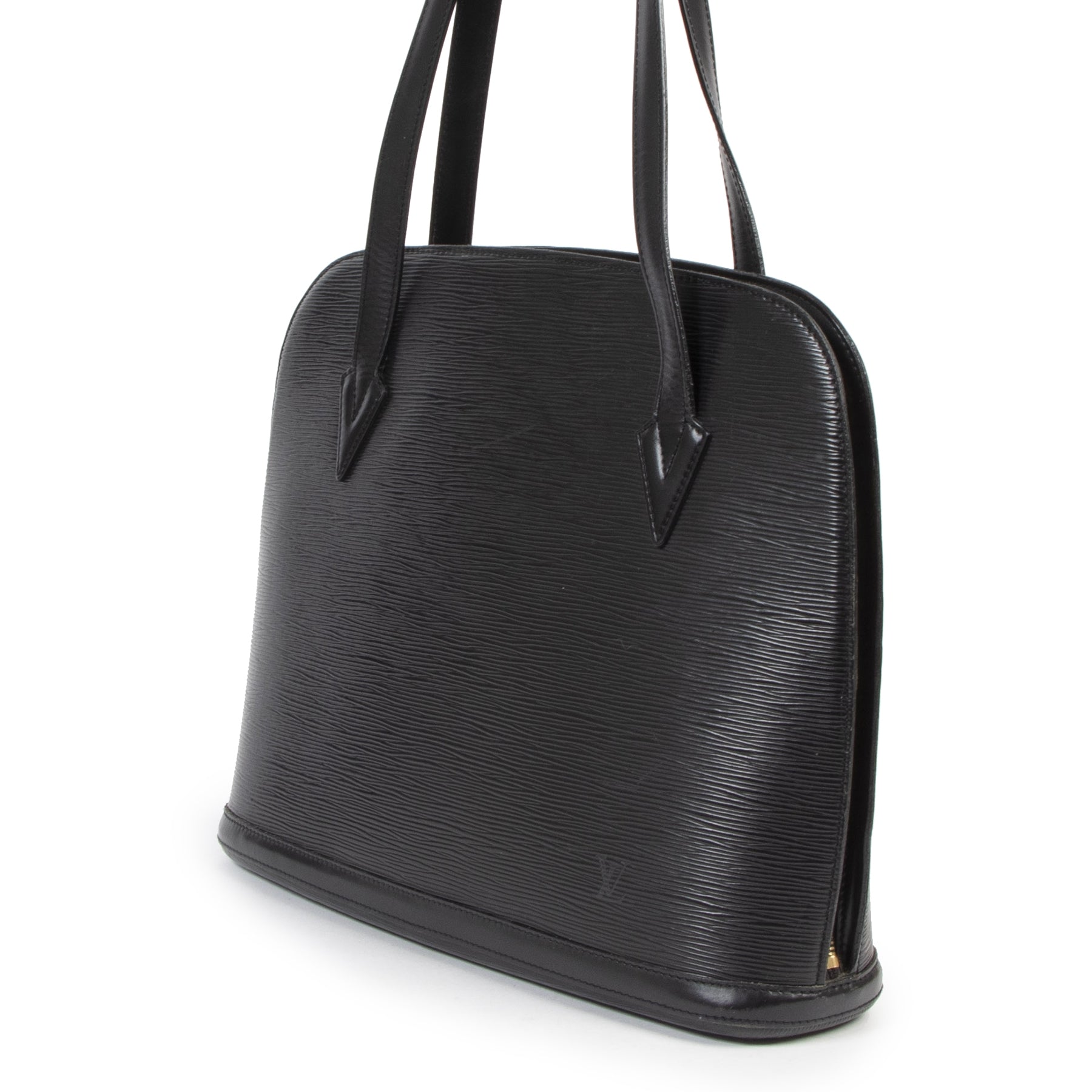 Authentieke Tweedehands Louis Vuitton Black Epi Leather Lussac Tote juiste prijs veilig online shoppen luxe merken webshop winkelen Antwerpen België mode fashion