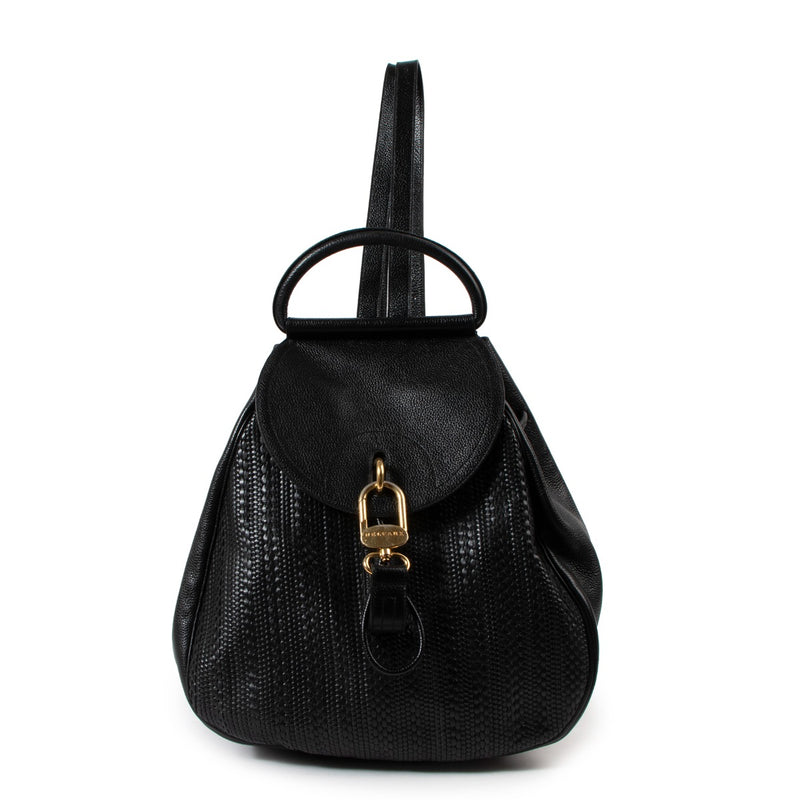 Delvaux Lucifer GM Black Toile de Cuir Backpack