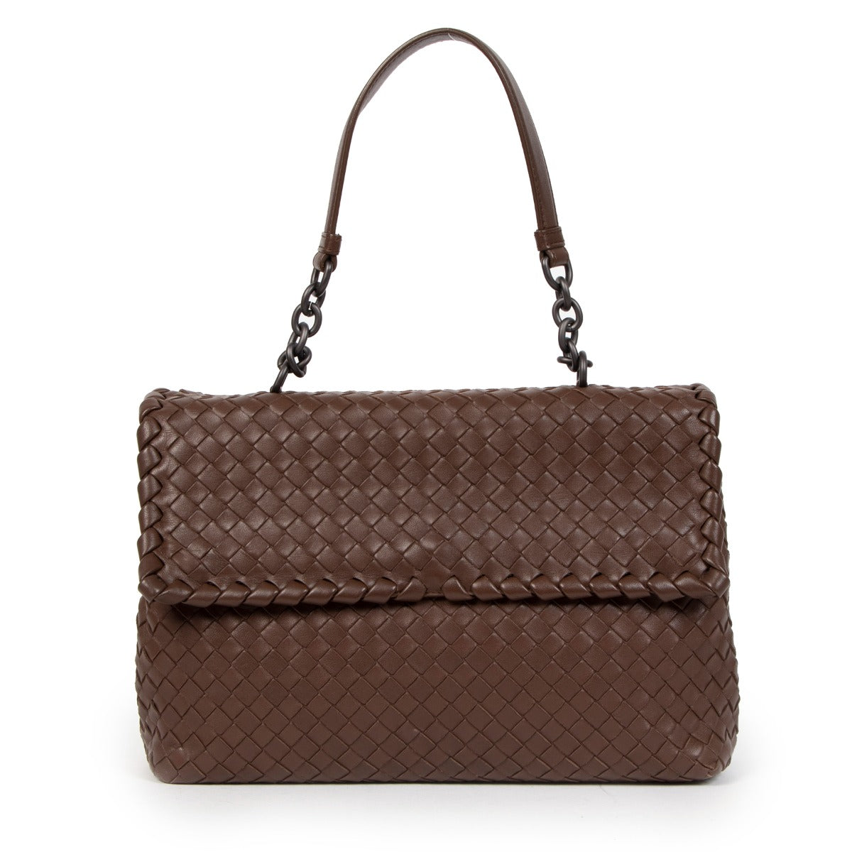 Buy second hand designer vintage Bottega Veneta Brown Olimpia Intrecciato Bag at Labellov