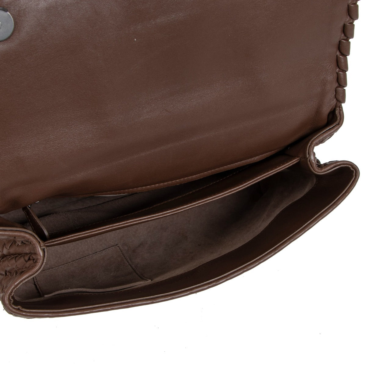 Buy second hand designer vintage Bottega Veneta Brown Olimpia Intrecciato Bag at Labellov