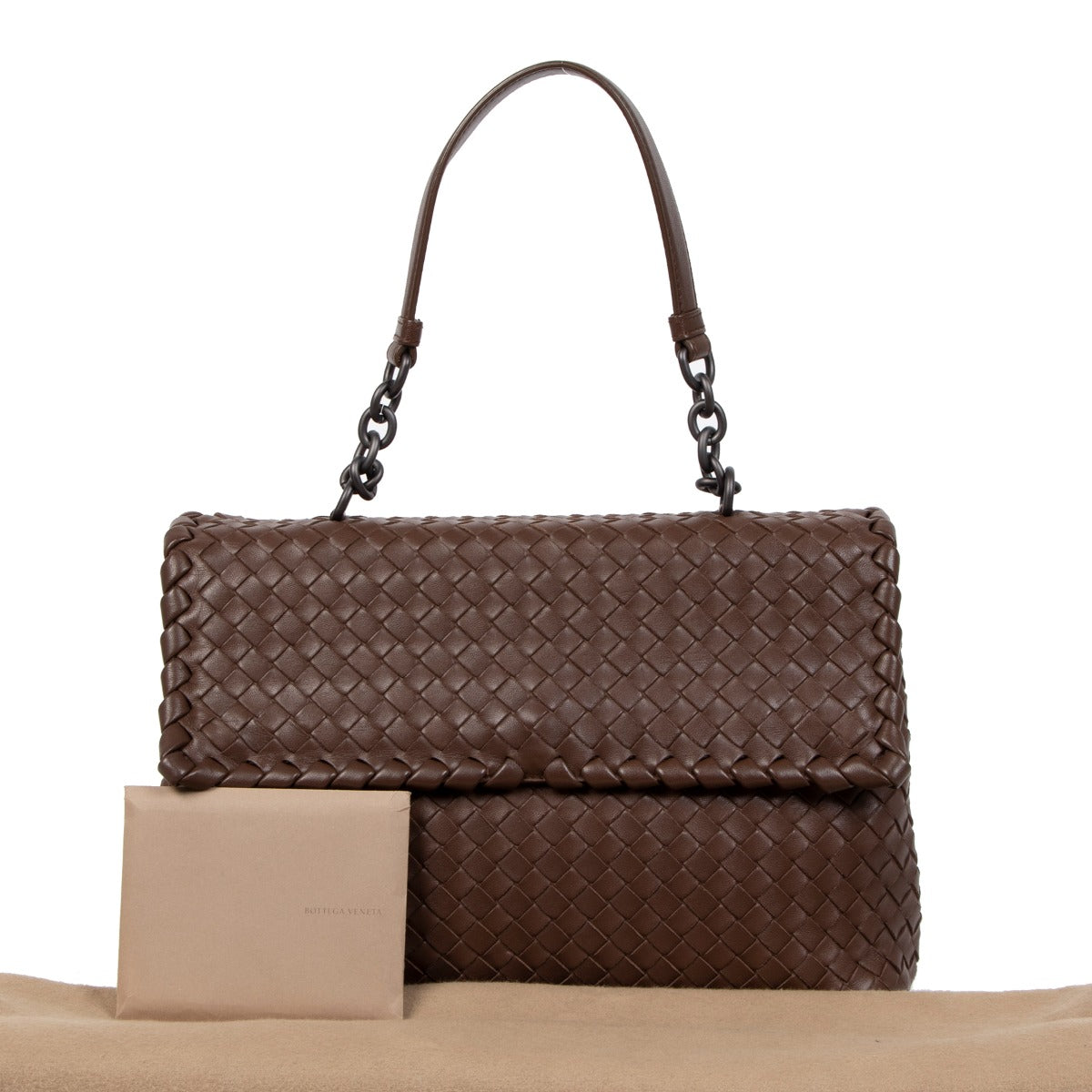 Buy second hand designer vintage Bottega Veneta Brown Olimpia Intrecciato Bag at Labellov