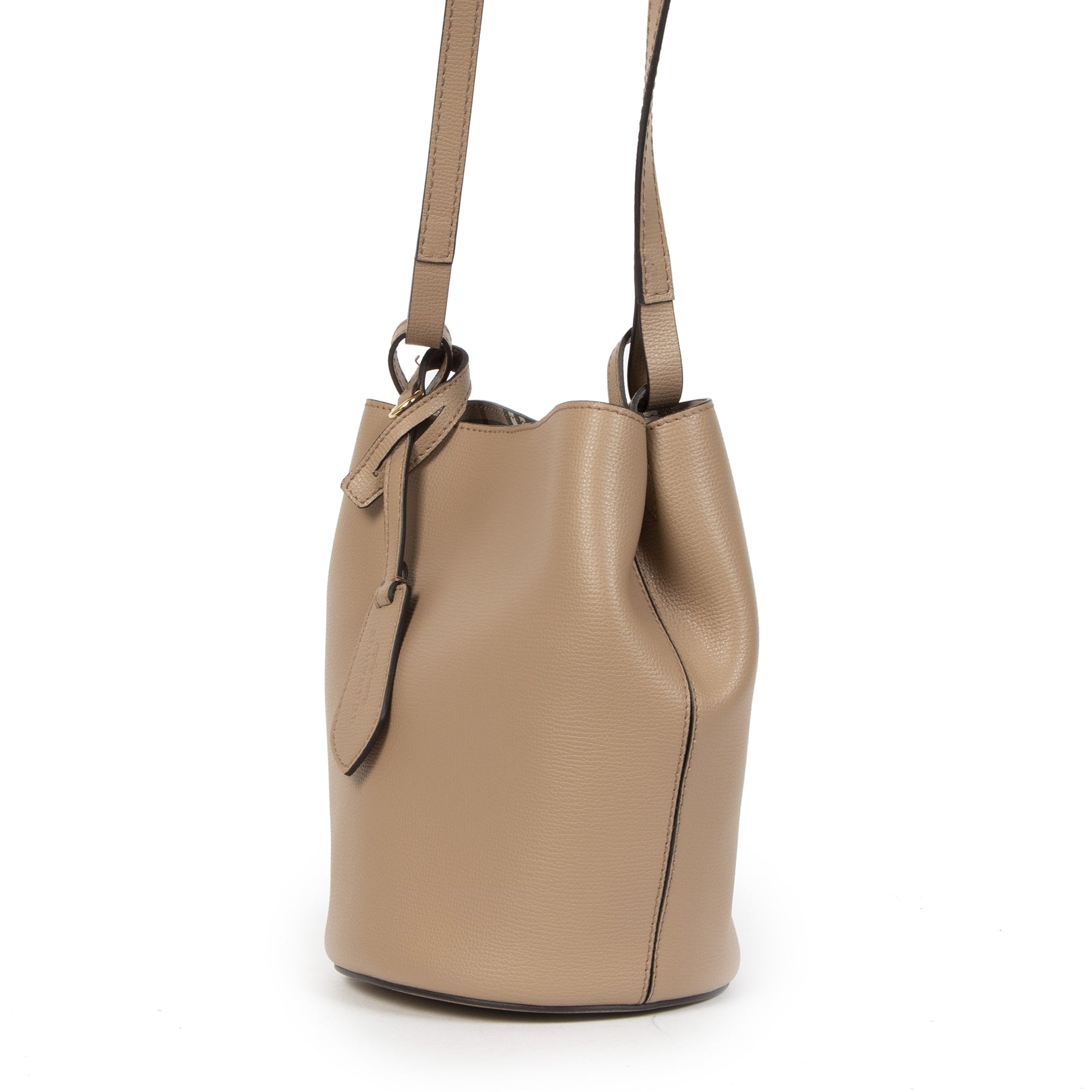 Authentic second-hand vintage Burberry Small Lorne Bucket Bag buy online webshop LabelLOV