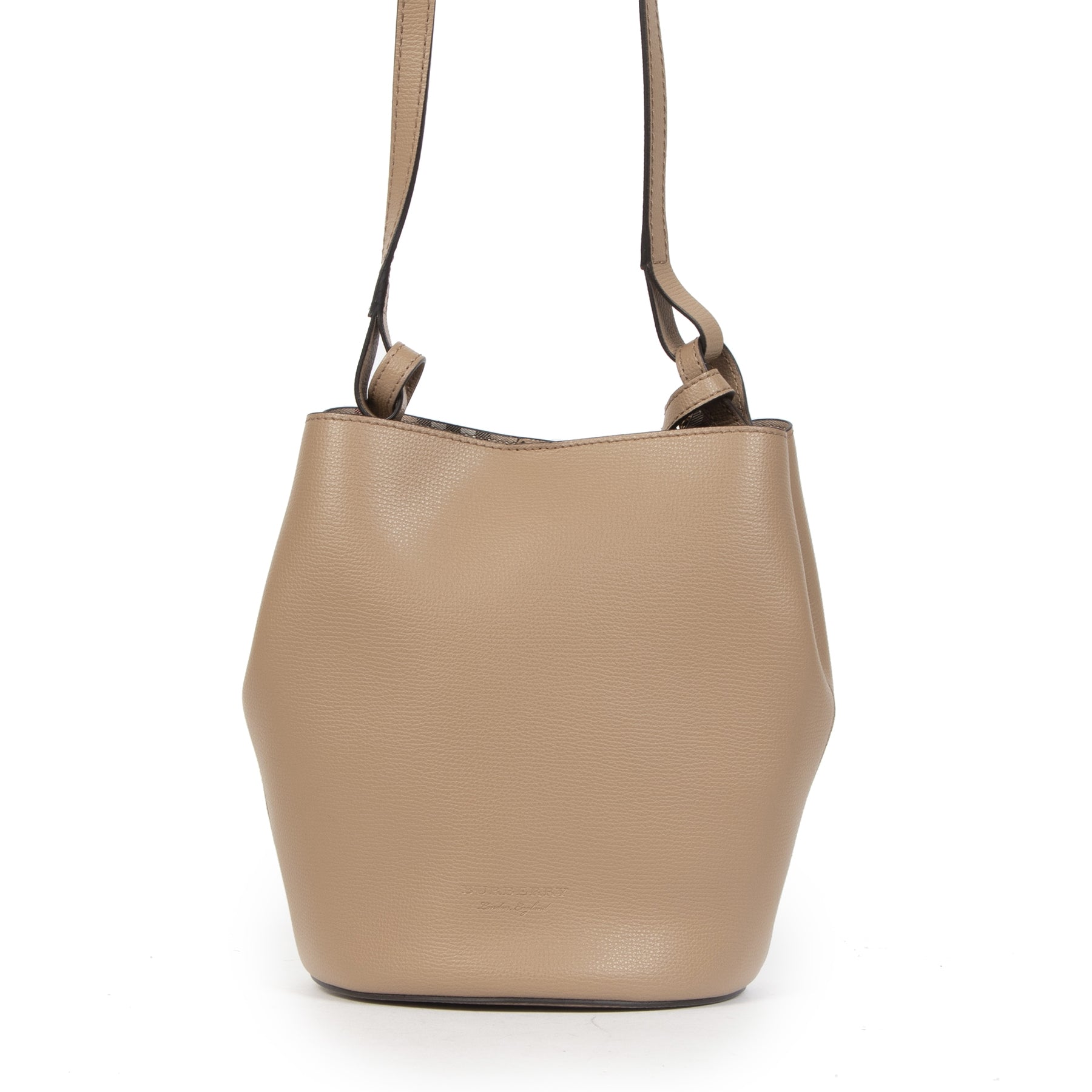 Authentieke tweedehands vintage Burberry Small Lorne Bucket Bag koop online webshop LabelLOV