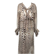 Authentic second-hand vintage Roberto Cavalli Zebra Print Maxi Dress buy online webshop LabelLOV