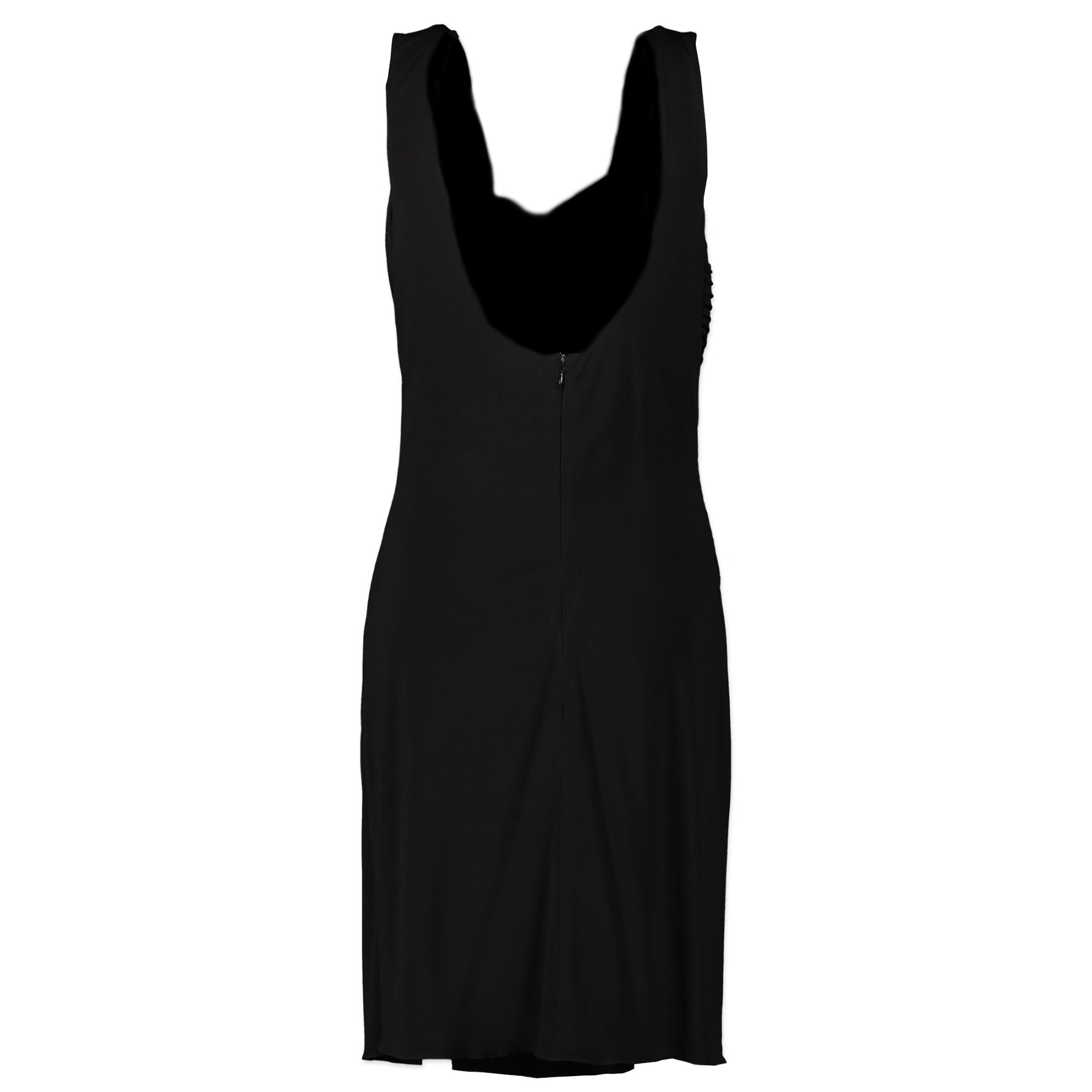 Authentieke Tweedehands Elie Saab Black Low Cut Bodycon Dress - Size 44 juiste prijs veilig online shoppen luxe merken webshop winkelen Antwerpen België mode fashion