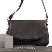 Authentieke tweedehands vintage Tom Ford Jennifer Black Leather Medium Crossbody Bag koop online webshop LabelLOV