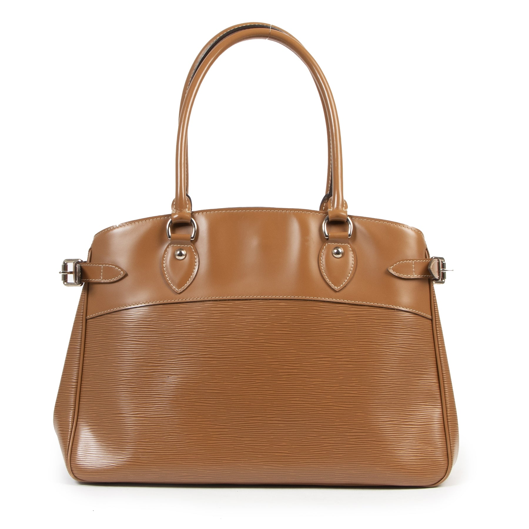 100% authentic vintage Louis Vuitton Epi Leather Cognac Passy Bag available online at Labellov