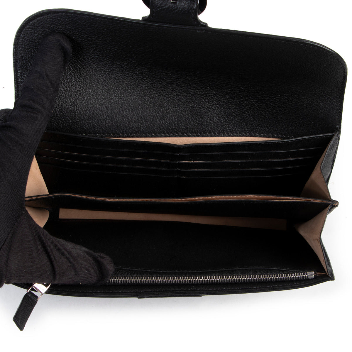 Delvaux Black Brillant PTF Long Sellier Wallet