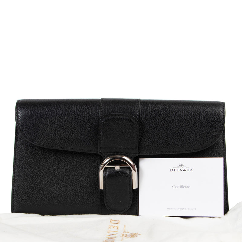 Delvaux Black Brillant PTF Long Sellier Wallet for the best price at Labellov secondhand luxury.