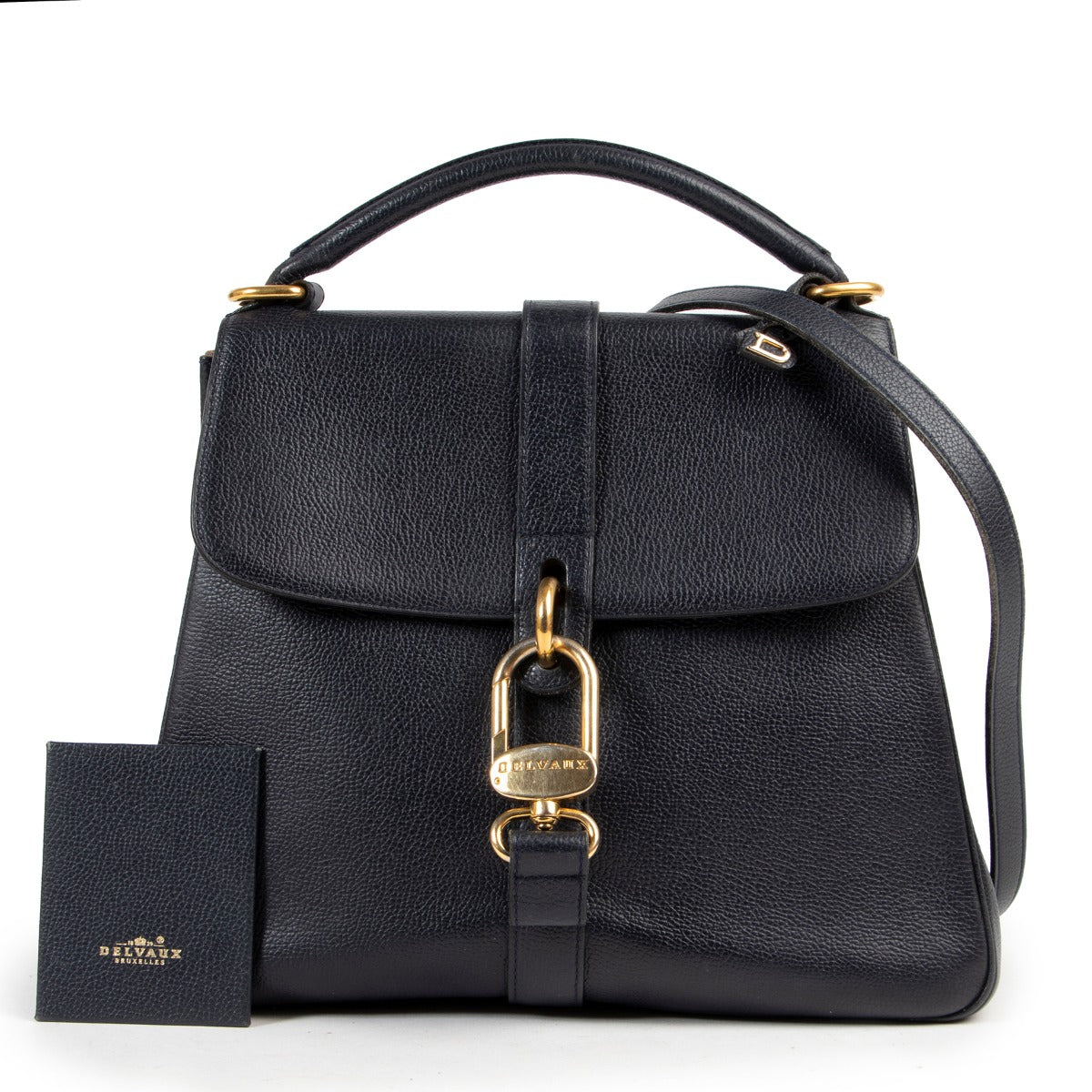 Delvaux Blue Leather Top Handle on Labellov, Worldwide Shipping