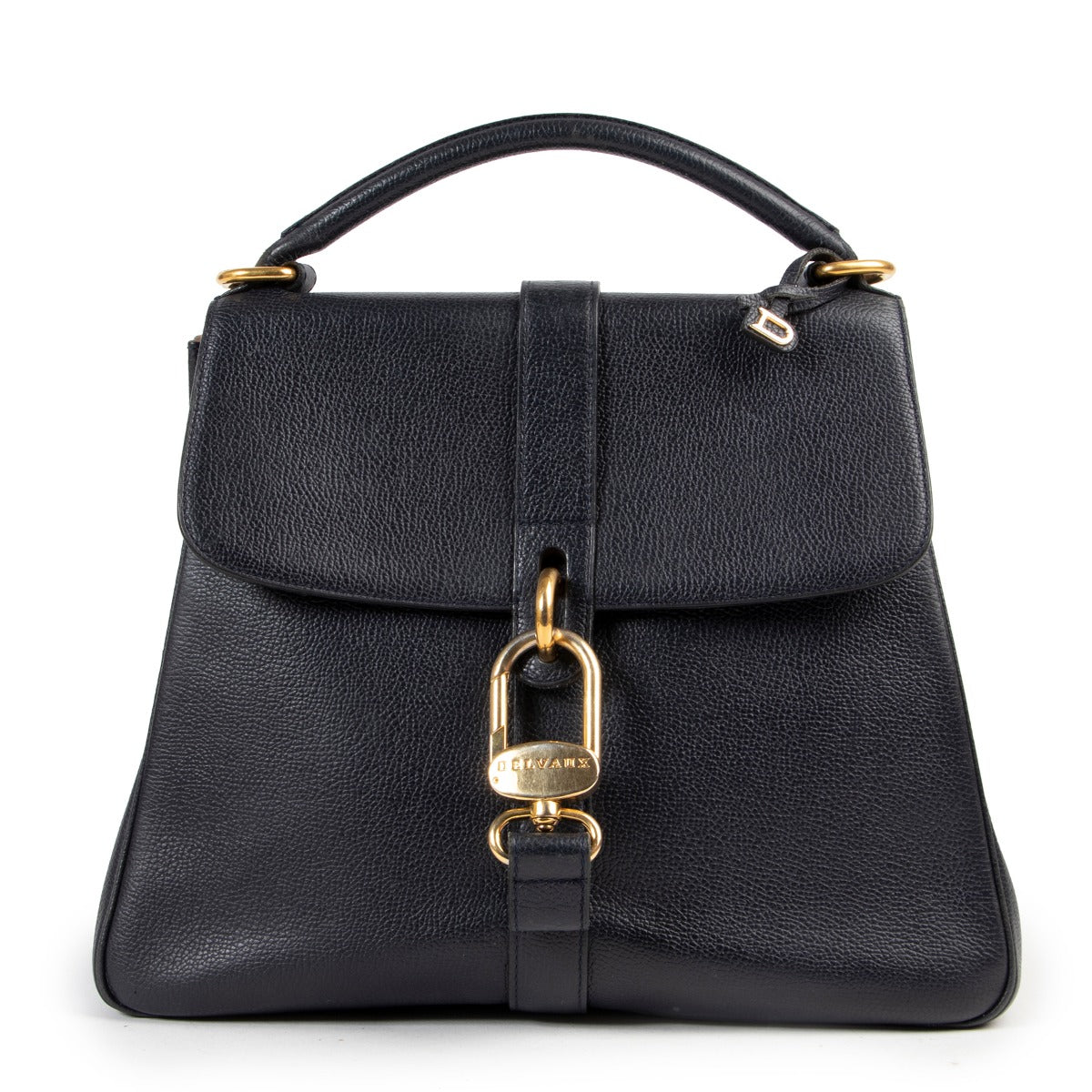 Buy second hand Delvaux Blue Leather Top Handle