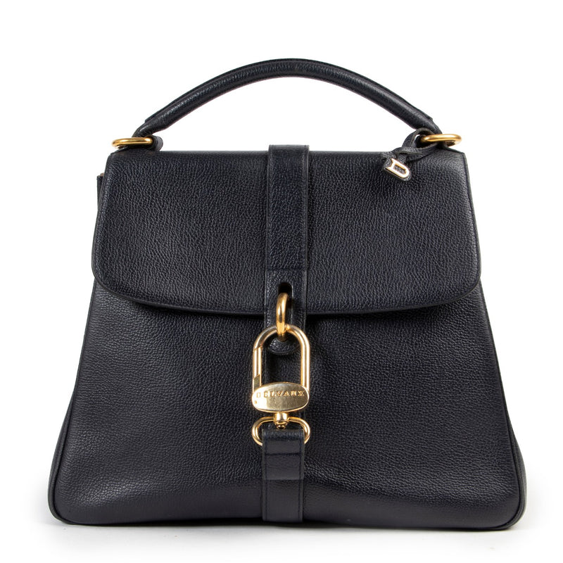 Buy second hand Delvaux Blue Leather Top Handle