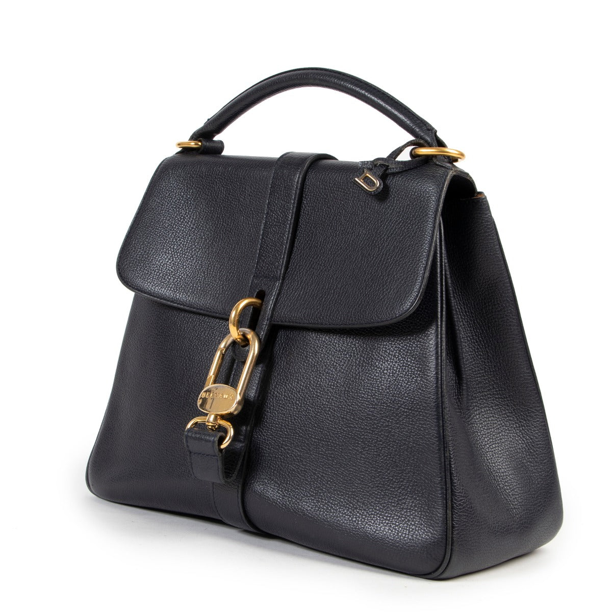 Delvaux Blue Leather Top Handle on Labellov, Worldwide Shipping