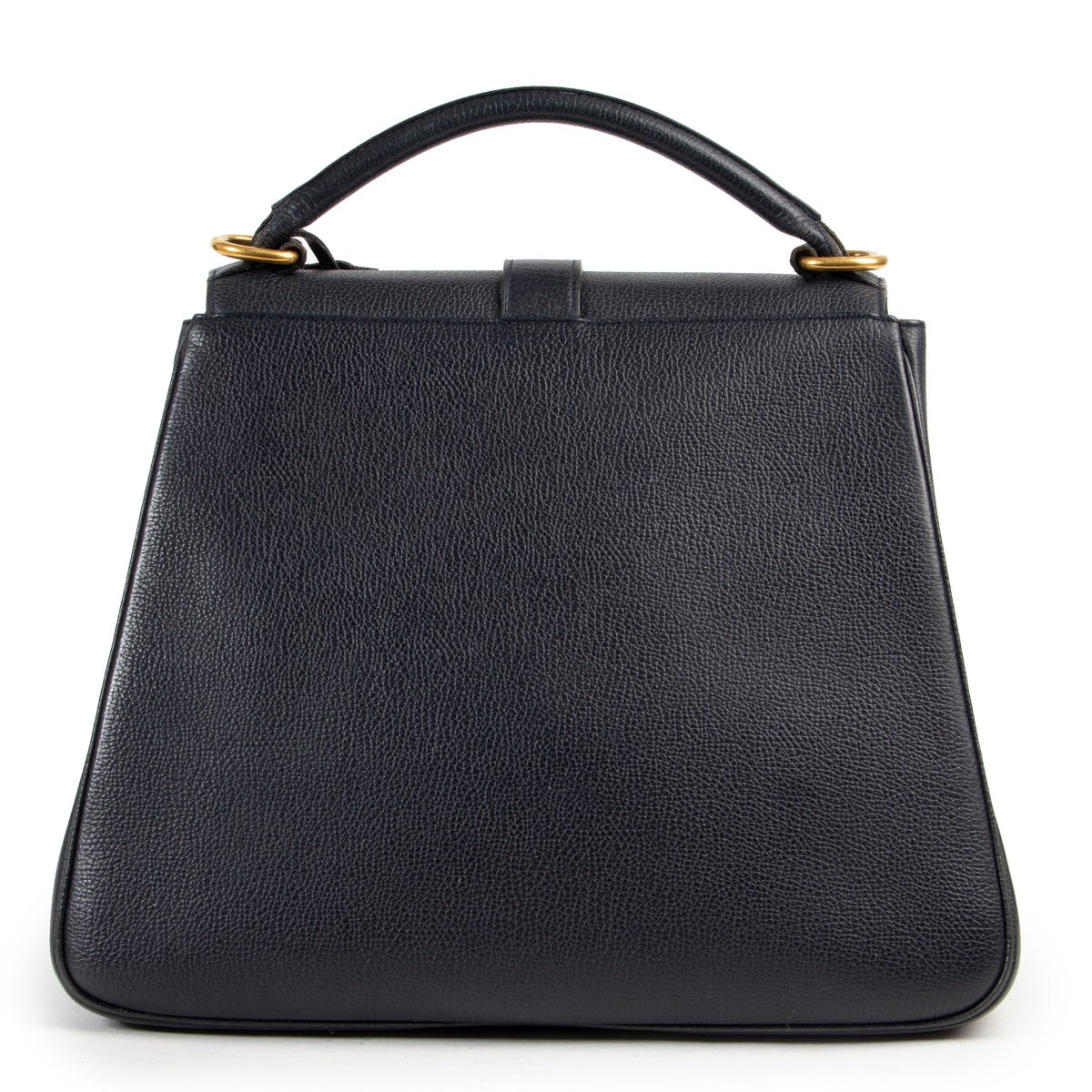 Buy in very good condition a Delvaux Blue Leather Top Handle