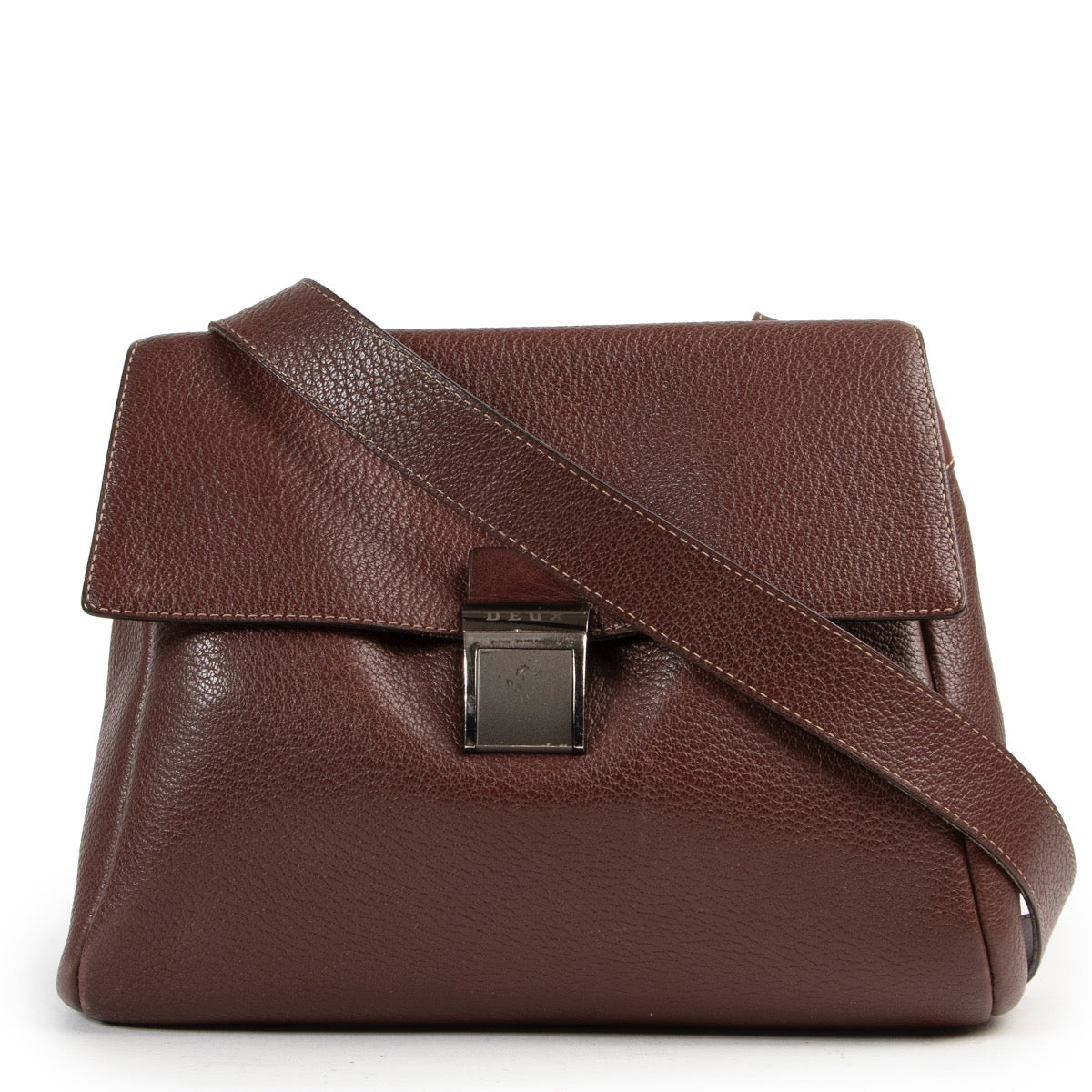 Shop safe online an authentic second hand Delvaux deux de Delvaux Blue Top handle at the right price at Labellov.com.