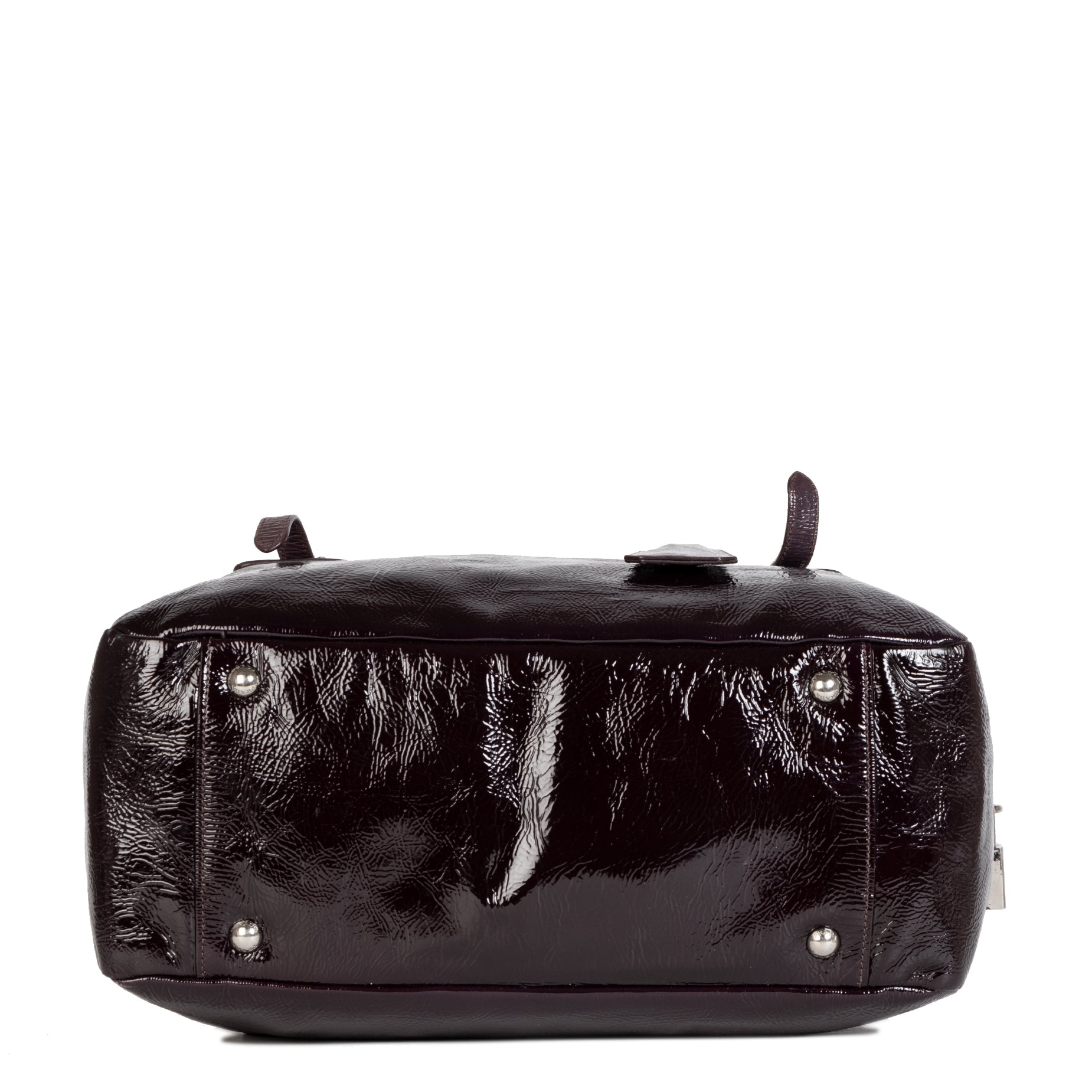 Authentieke Tweedehands Prada Patent Leather Bowler Bag juiste prijs veilig online shoppen luxe merken webshop winkelen Antwerpen België mode fashion