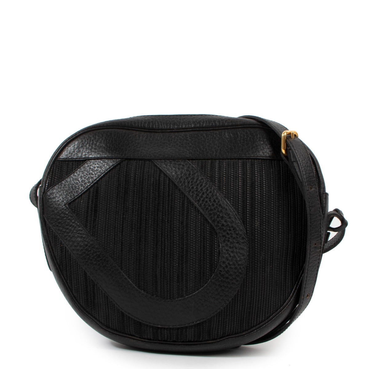Buy an authentic second-hand Delvaux Black Toile De Cuir Crossbody Bag in very good condition at Labellov Antwerp.