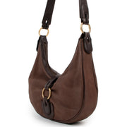 Delvaux Brown Nubuck Camille PM Shoulder Bag