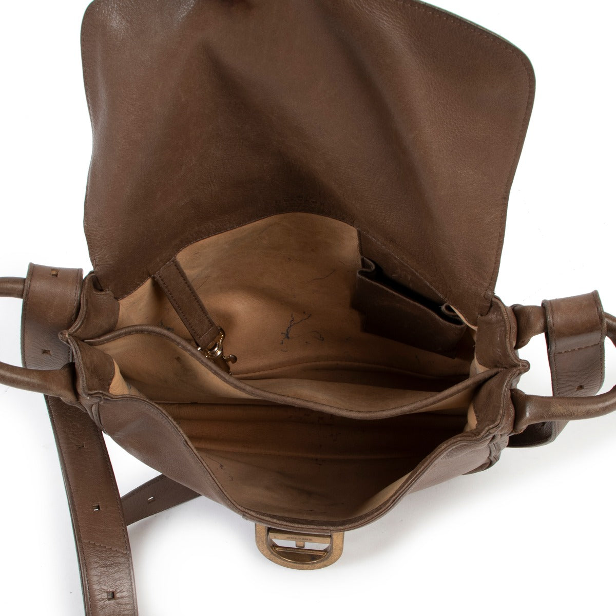 Delvaux Taupe Brillant Lambskin Leather Crossbody in good condition for sale on Labellov vintage site for 2nd hand designer bags in original state