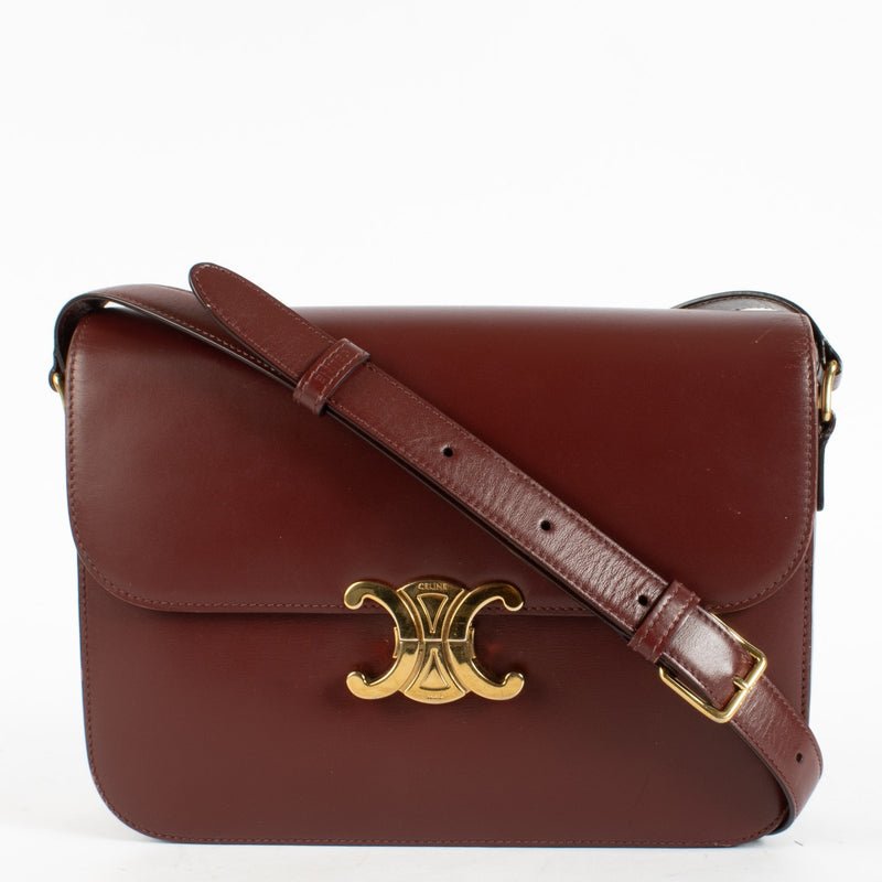 Authentic pre-loved Celine Burgundy Large Triomphe Bag on Labellov.com