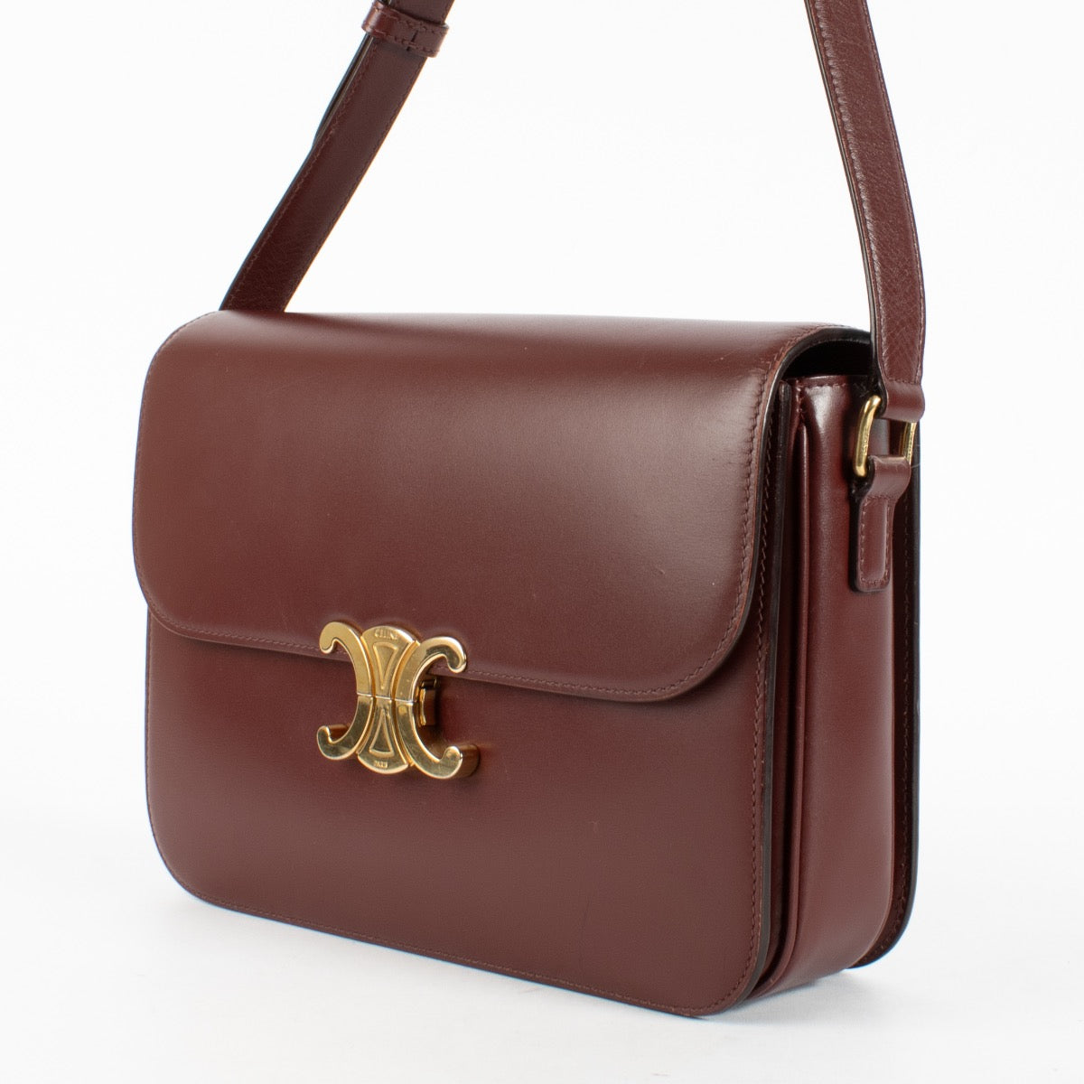 Authentic pre-loved Celine Burgundy Large Triomphe Bag on Labellov.com