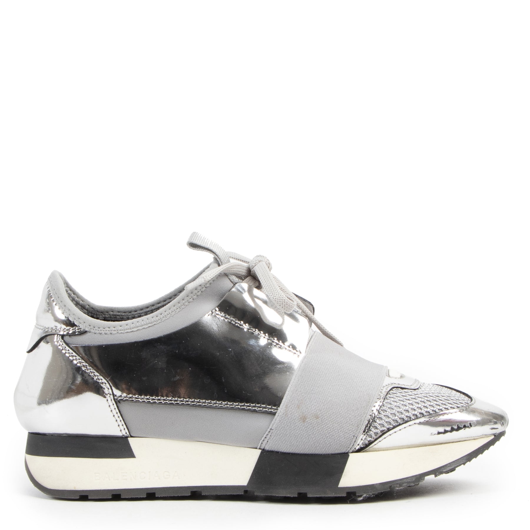 Balenciaga Race Runner Silver Sneakers for the best price at Labellov secondhand luxury