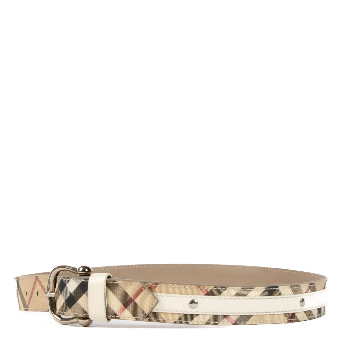 Shop 100% authentic secondhand Burberry Check Slim Belt - Size 80 on Labellov.com