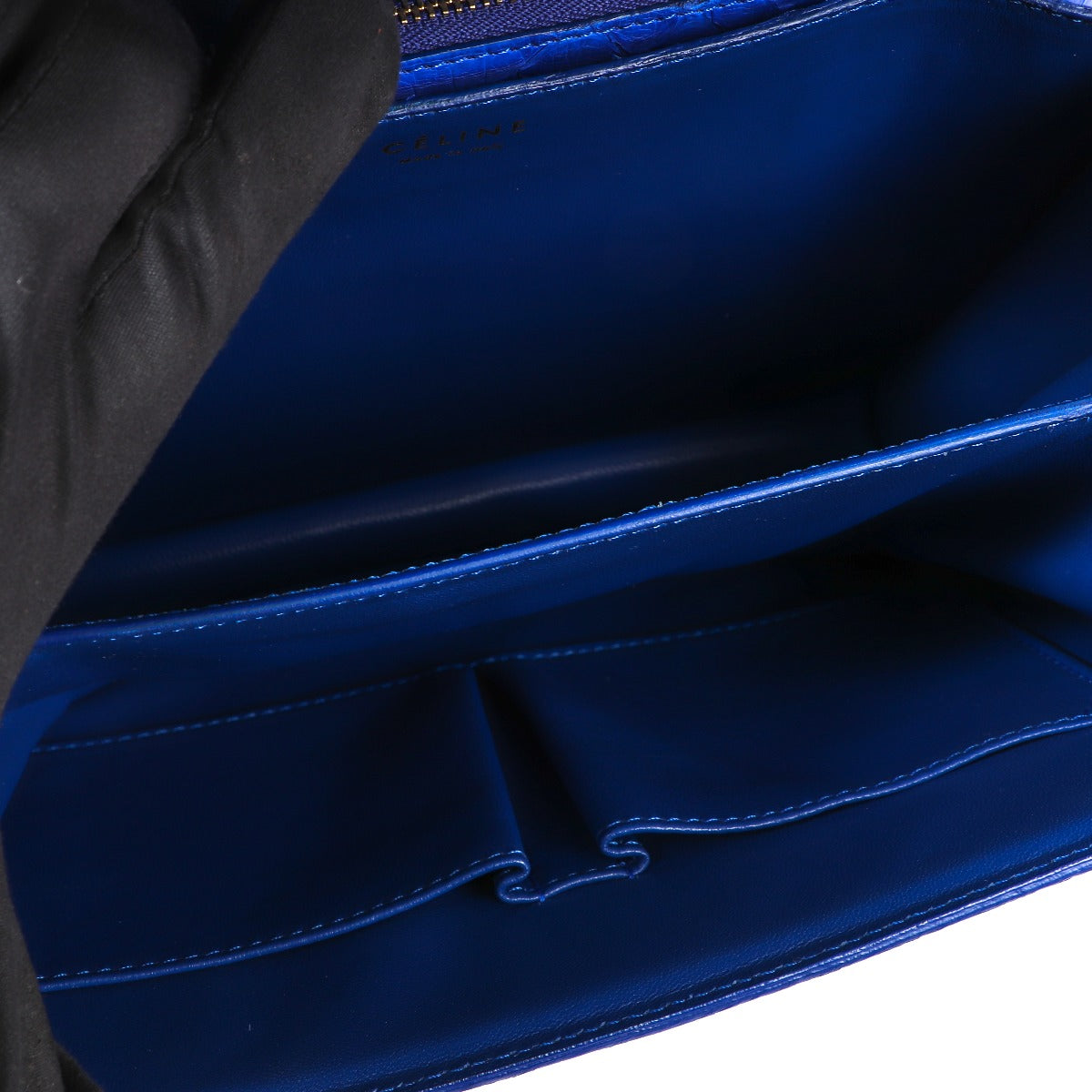 Celine Royal Blue Python Medium Classic Box Bag