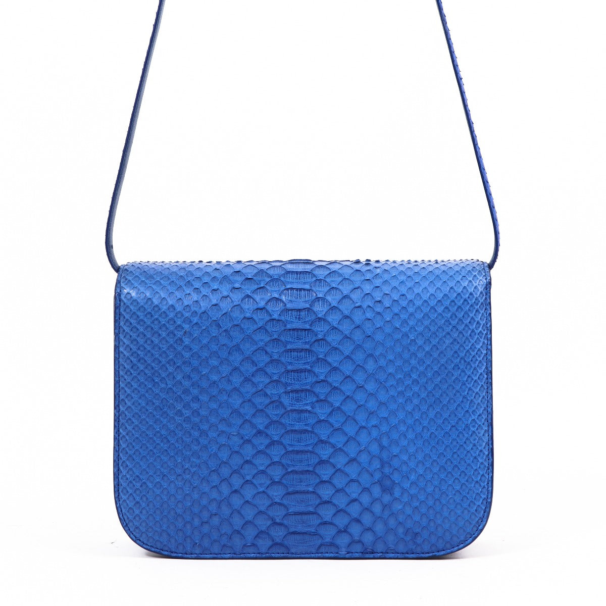 Celine Royal Blue Python Medium Classic Box Bag