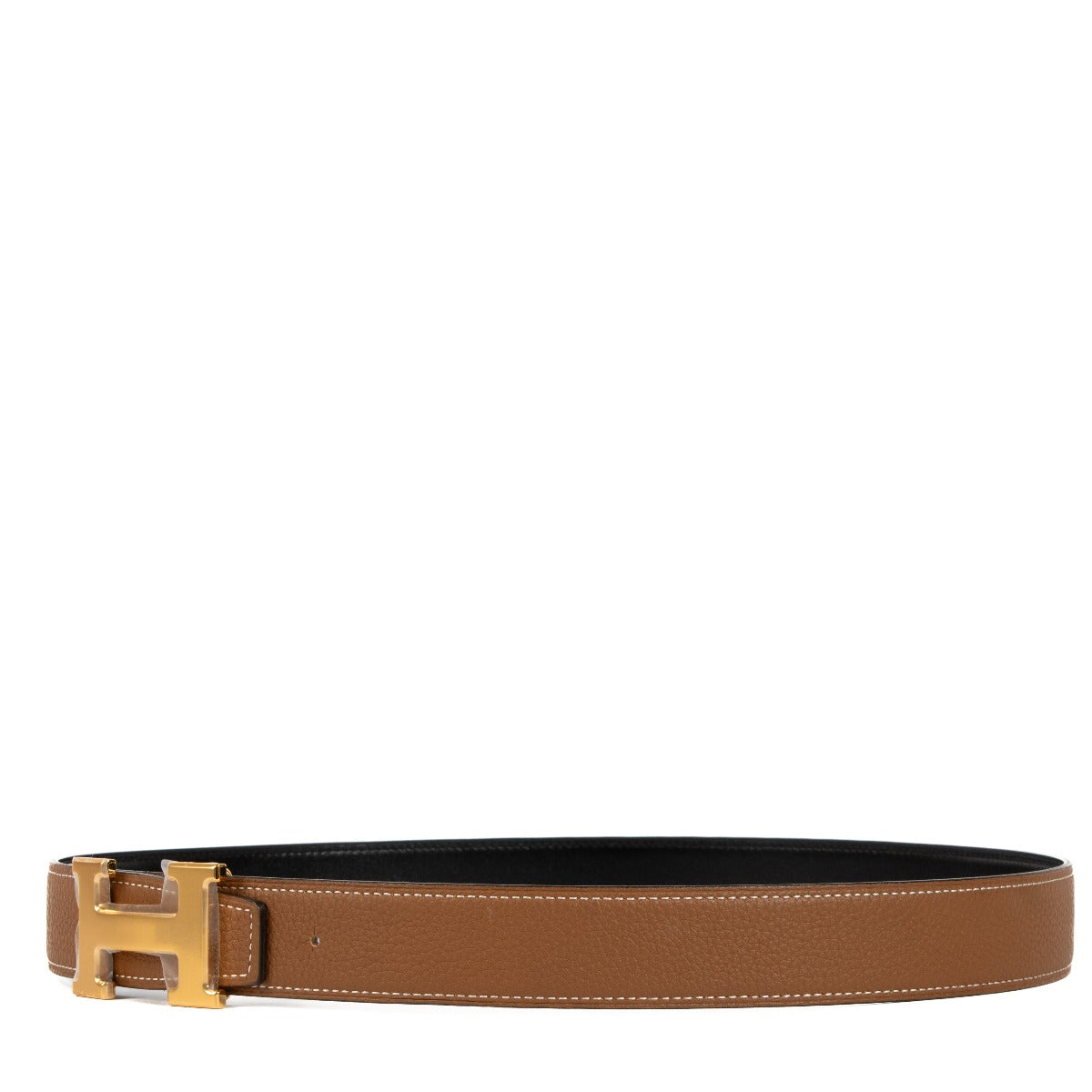 Ceinture Hermès réversible boucle H or/noir - Taille 85