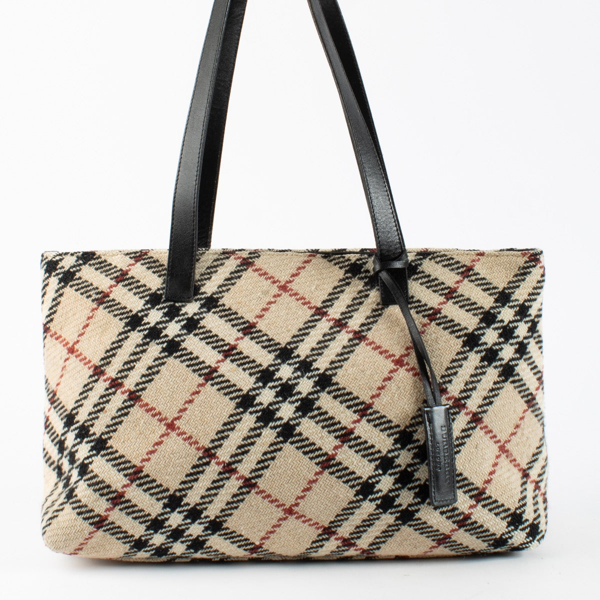 Authentic Second Hand Burberry Wool Nova Check Bag on Labellov.com