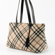 Authentic Second Hand Burberry Wool Nova Check Bag on Labellov.com
