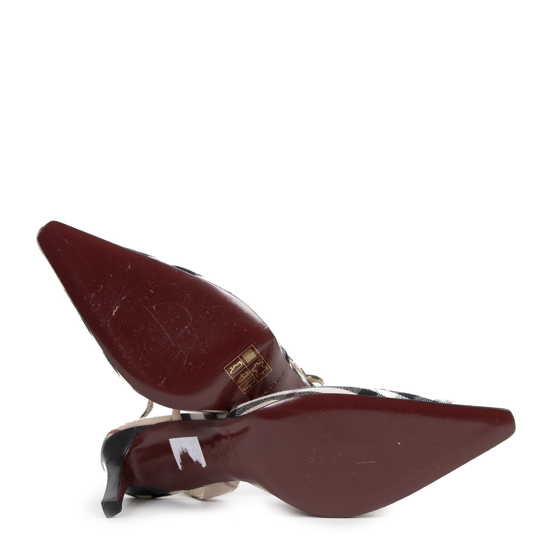 Authentic secondhand Burberry Nova Check Slingback Pumps - Size 39,5 designer shoes high heels luxury vintage webshop fashion safe secure online shopping