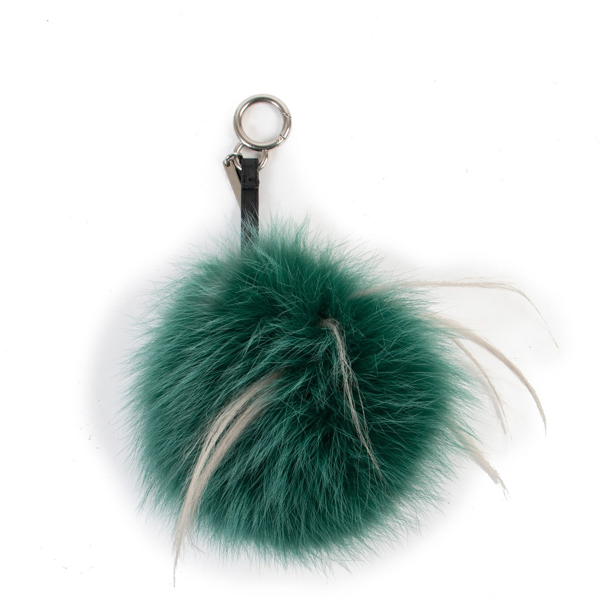 Fendi Fox Mink Rabbit Fur Minty Monster Bag Bug Charm Green Multicolor Buy this gorgeous piece here safely!