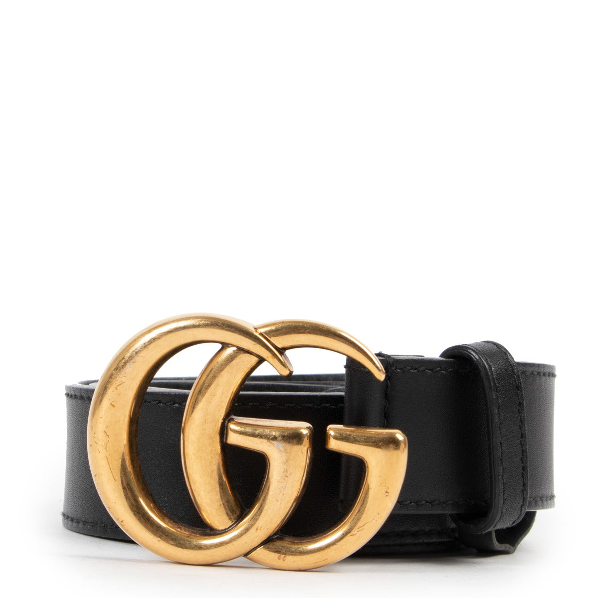 Buy an authentic second hand Gucci Black GG Marmont Belt at Labellov