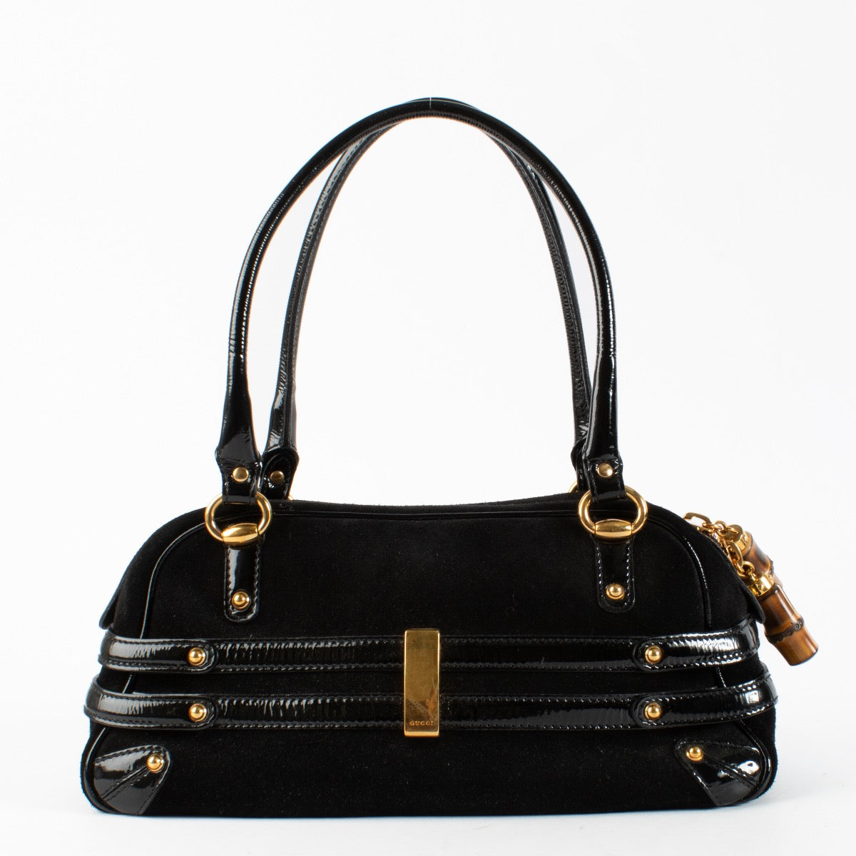 Authentic Second Hand Gucci Black Wave Boston Bag on Labellov.com