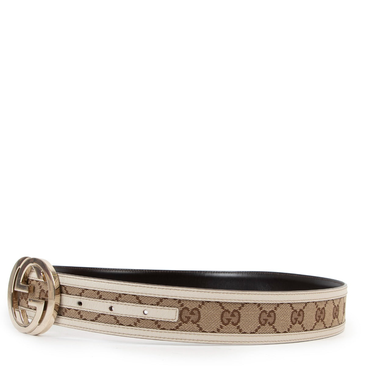 Buy an authentic second hand Gucci Monogram Beige Belt Size 90 at Labellov