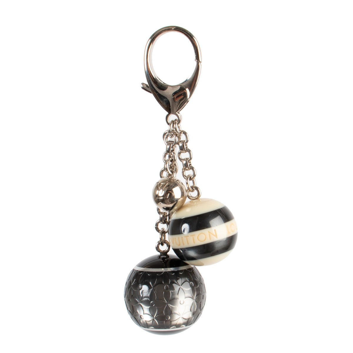 Black/Silver Resin Monogram Mini Lin Key Holder and Bag Charm Buy this gorgeous bag charm here safely!