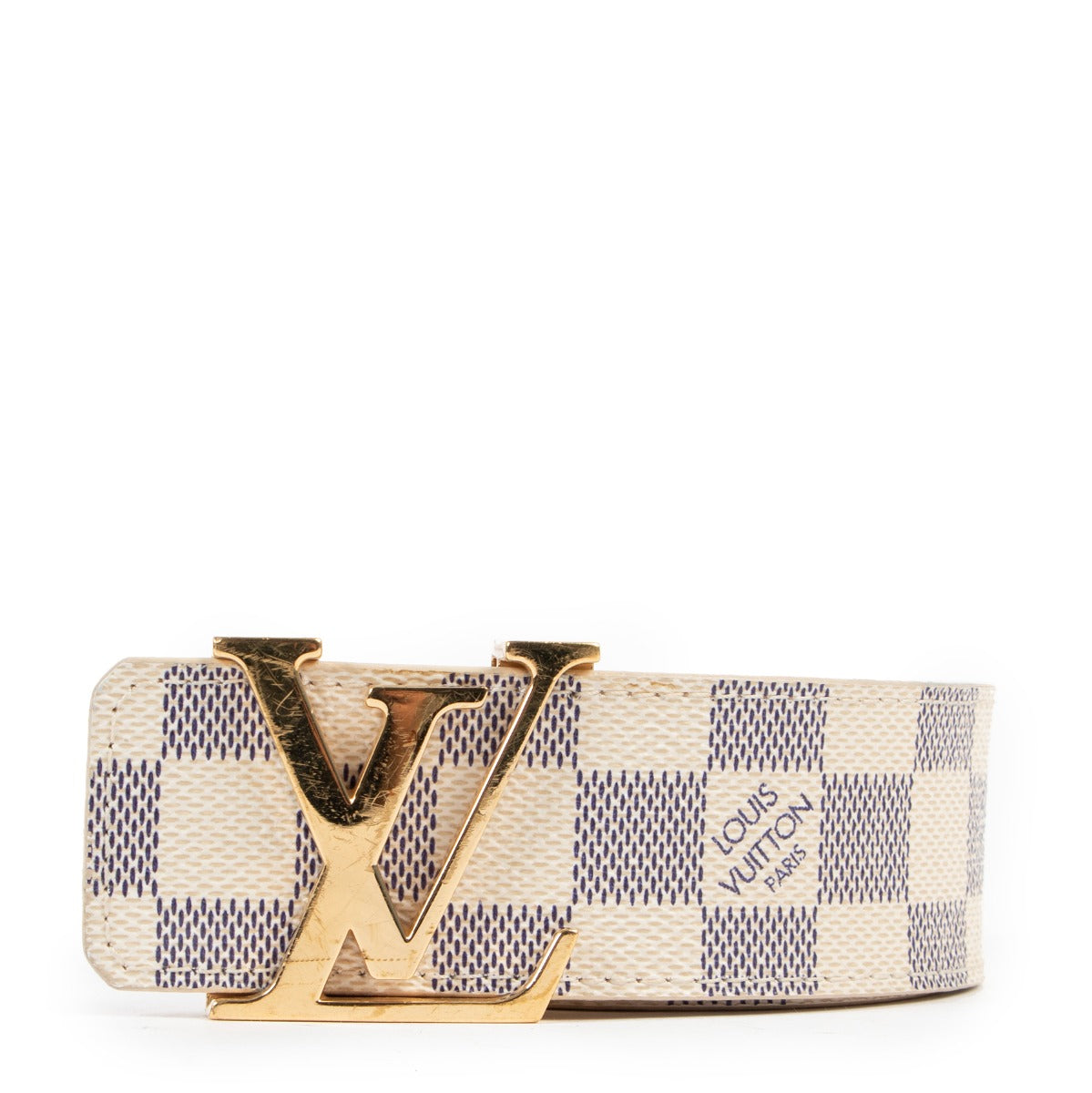 Louis Vuitton LV Initials 40 MM Damier Azur Reversible Belt Buy this gorgeous Louis Vuitton Belt here safely!