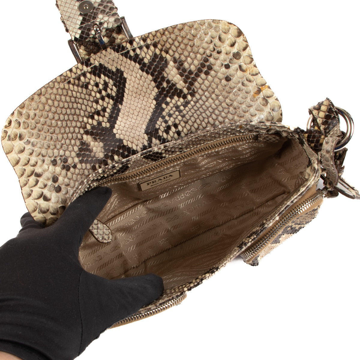 Prada Python Gesp Overslag Schoudertas