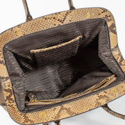 Authentic Second Hand Prada Snakeskin Trim Top Handle Bag on Labellov.com