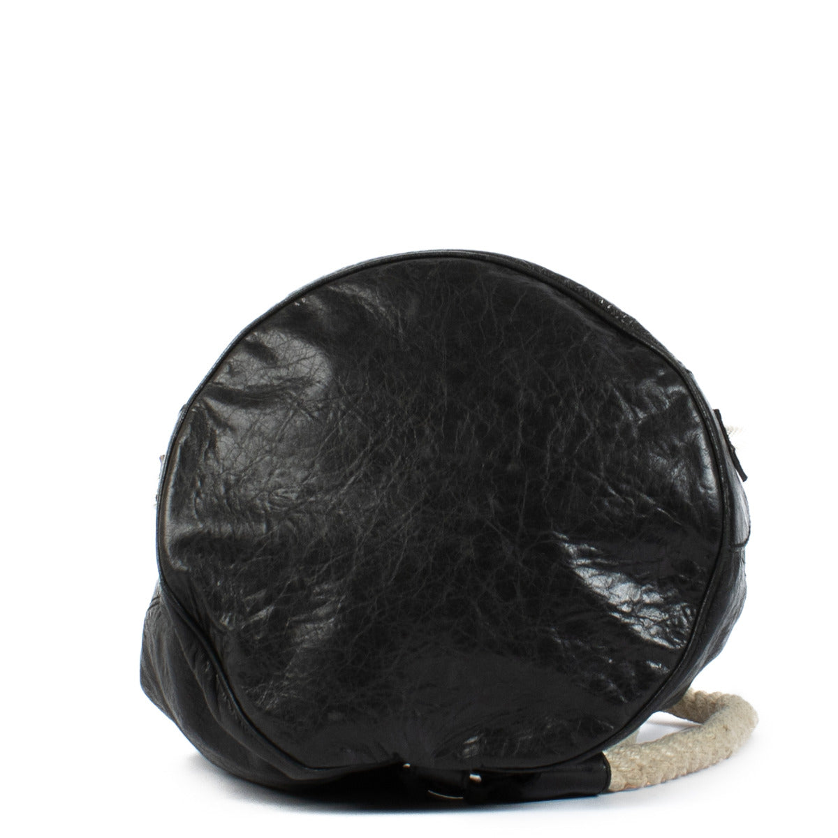 Balenciaga Zwarte Leren Motocross Rope Bucket Rugzak