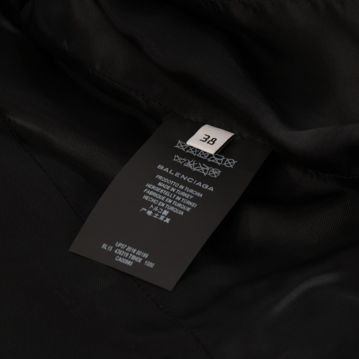 Blouson de motard Balenciaga en cuir verni noir