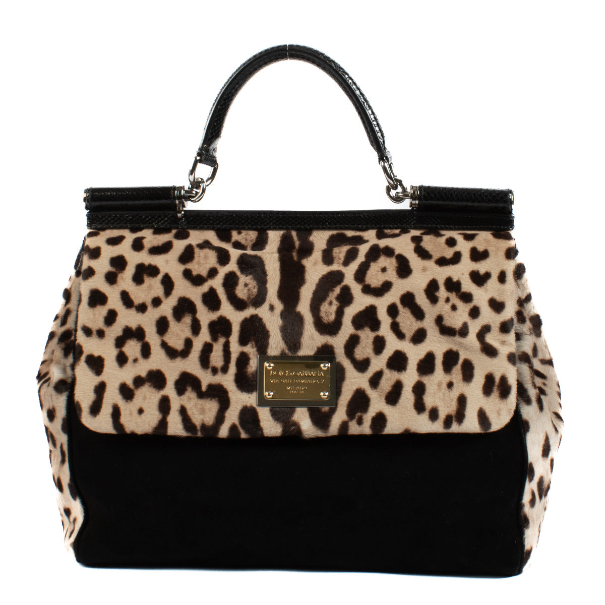 Dolce & Gabbana Leopard & Zwart Grote Sicily Tas