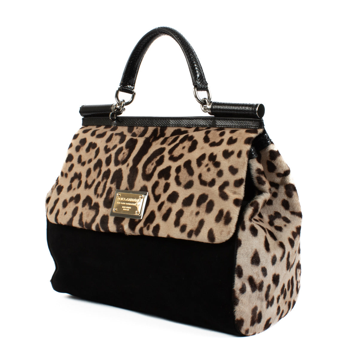 Dolce & Gabbana Leopard & Zwart Grote Sicily Tas